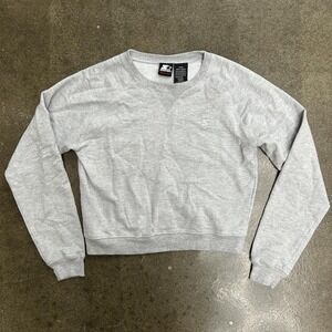 Vintage Starter Womens Size Medium Grey Cropped Crewneck Sweatshirt